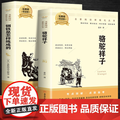 骆驼祥子+钢铁是怎样炼成的(全2册)百部名著系列有声伴课外拓展阅读一二三四五六年级7-8-9-10-12岁课外阅读书籍青