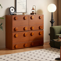 全友家居中古风储物收纳柜客厅沙发边柜卧室斗柜2024新款