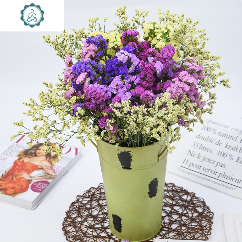 摆设小清新客厅勿忘我永生装饰满天星混 封后 粉色水晶草2斤不含桶