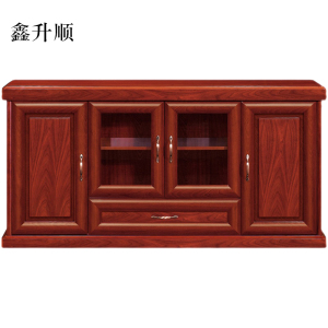 鑫升顺胡桃色餐边柜简约茶水柜四门1600*400*800[工厂现做 7天内发货]