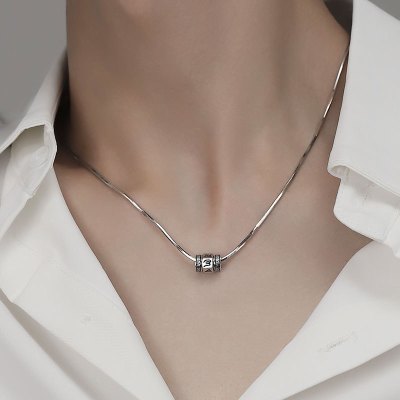 六字真言吊坠项链男潮高街复古女款锁骨链轻奢小众设计感颈链配饰送女朋友老婆情人节七夕生日礼物