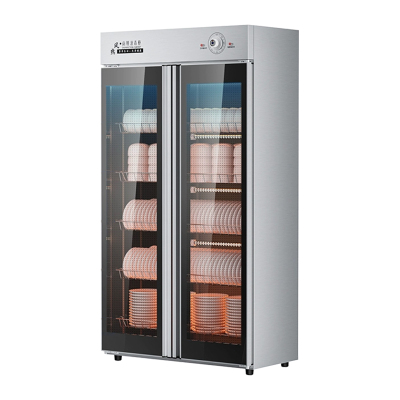 臻远ZY50429009商用消毒柜不锈钢消毒碗柜立式大容量热风循环餐具保洁柜 对开门五层架