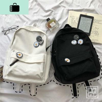 ins书包女潮韩版原宿ulzzang大学生简约百搭帆布双肩包女2019NEW LAKE