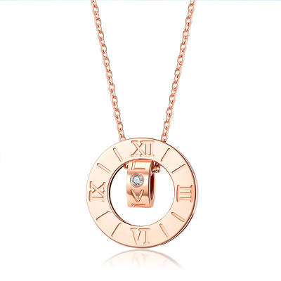 佐卡伊zocai玫瑰18K金项链钻石吊坠时光系列新品项坠送女友礼物LOVE钻石吊坠新品现货（单钻20分以下不分级）