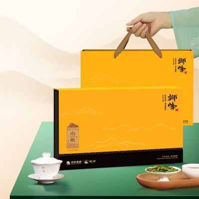 狮峰牌2025新茶预售龙井茶明前特级绿茶山吹礼盒装正宗春茶叶150g