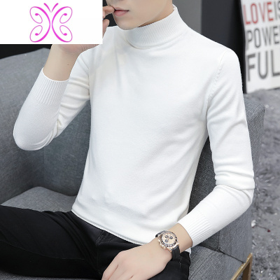 YUANSU男士半高领毛衣秋季2020新款修身纯色线衣秋冬款加绒加厚打底毛衫毛衣