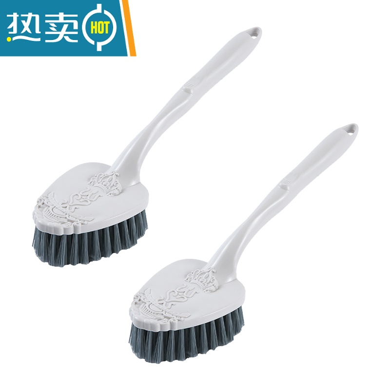 敬平地板刷浴室瓷砖长柄硬毛刷卫生间多功能清洁去污无死角刷子浴缸刷 2个装[收藏加购送配套挂钩]