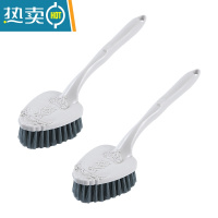 敬平地板刷浴室瓷砖长柄硬毛刷卫生间多功能清洁去污无死角刷子浴缸刷 2个装[收藏加购送配套挂钩]