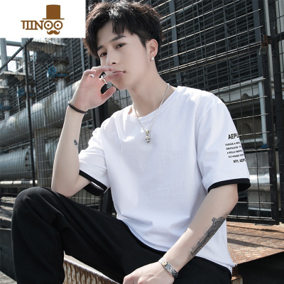 男士夏季ins情侣短袖T恤韩版潮流港风百搭宽松男装上衣服体恤