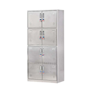 福洛云不锈钢员工储物柜文件柜存放柜子更衣柜存包柜八门更衣柜