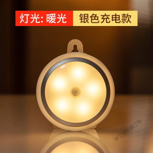 苏宁放心购 人体自动感应小夜灯可充电式卧室床头声控家用卫生间专用卧室台灯