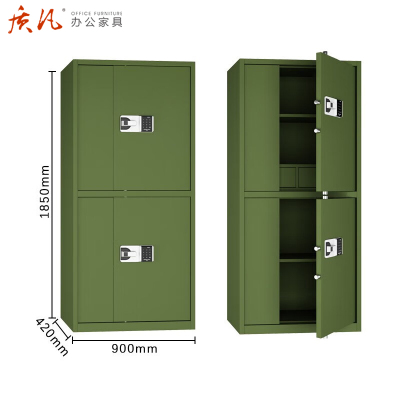 质凡 军绿色保密柜通体双节国保锁 /ZF-BMG014/1850*420*900mm