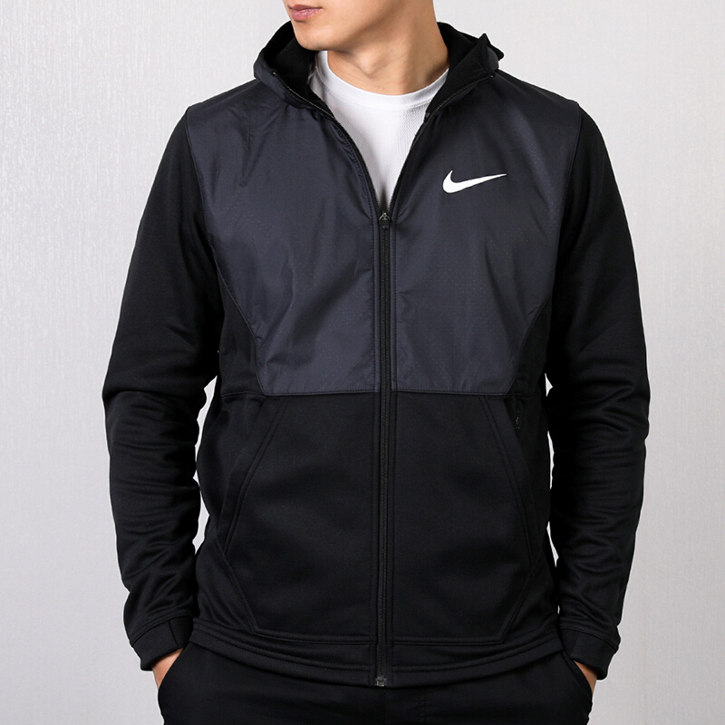 nike耐克男装新款运动服跑步训练休闲舒适连帽夹克外套926466-010 d