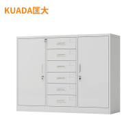 匡大文件柜铁皮柜办公文件资料储存柜钢制宽中六斗文件柜下节KDT369