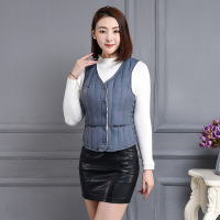 羊羔绒马甲女士秋冬短新款修身保暖羽绒棉加绒背心韩版