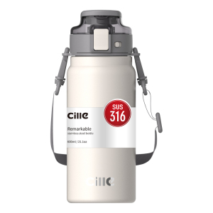 希乐Cille保温杯保冷杯316不锈钢高颜值男女士学生健身运动双饮弹跳水杯子户外水具户外水壶/水瓶/水杯