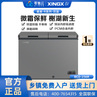 星星(XINGX) 256升榭湖银双温卧式冰柜冰箱冷藏冷冻大冷冻小冷藏预涂内胆自动减霜家商两用冷柜 BCD-256R