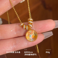 925纯银白水晶灵蛇路路通项链女锁骨链轻奢小众礼物约8g BCX5557送女朋友老婆情人节七夕生日礼物