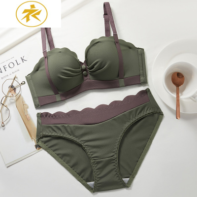 Ideamini红色内衣女内裤一套装本命年牛结婚新娘小胸聚拢收副乳无钢圈文胸文胸套装