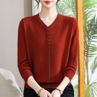 妈妈装新款针织衫薄款中老年女装春秋衣服长袖毛线衫女款50