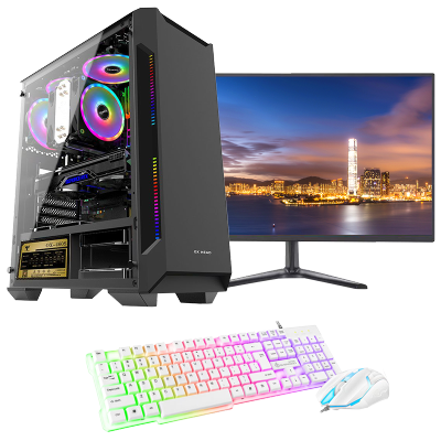 牛头(NIUTOU)酷睿i5四核高性能处理器/8GB运行内存/256GB固态硬盘学生上网课家用商务办公游戏台式机组装电脑台式电脑DIY组装机电脑主机整机+19英寸显示器