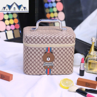 化妆包大容量多功能简约便携护肤品收纳盒网红可爱多层化妆箱手提 三维工匠收纳包