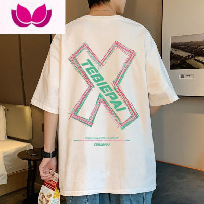 七斓嘻哈宽松情侣短袖T恤男女ins潮牌打底衫2023夏季新款高街半袖