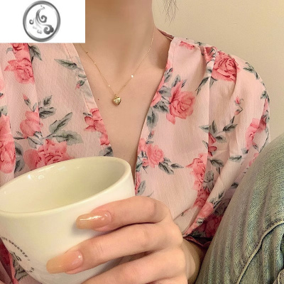 JiMi爱心吊坠项链女2023年新款时尚气质锁骨链轻奢小众设计感颈链配饰