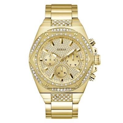 GUESS男士石英机械表金色表盘商务休闲手表