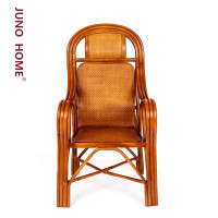 Juno Home 藤椅天然真藤办公椅休闲老人椅 藤皮办公椅坐高45cm[木蜡油]单位:把
