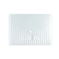 齐心 C335 办公 透明按扣袋 A4 白