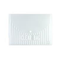 齐心 C335 办公 透明按扣袋 A4 白