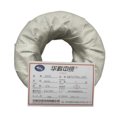 华科中缆 铜芯线 YJV22-0.6/1KV-2*4 米