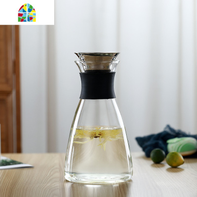 家用北欧风格丹麦solo耐热玻璃凉水壶大容量加厚凉白开水玻璃壶 FENGHOU 1500ml直壶+4杯子