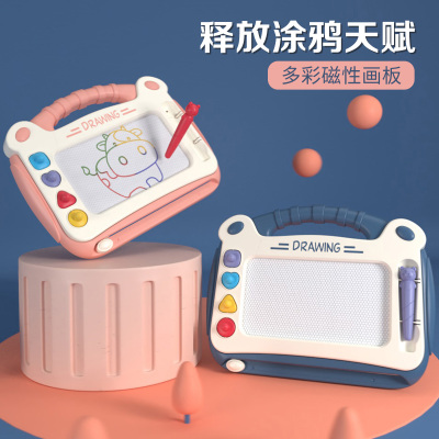 儿童画板磁性写字板家用磁力涂鸦板可擦幼儿宝宝画画玩具男女孩（藕粉色）藕粉色-涂鸦画板