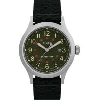Timex/天美时瑞士石英腕表仿军用商务防水防震硅胶表带黑绿拼色
