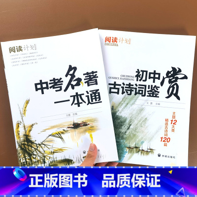 古诗文鉴赏+中考名著一本通/人教版 初中通用 [正版]2023新版 阅读计划 初中古诗词鉴赏120篇 中考名著一本通七年