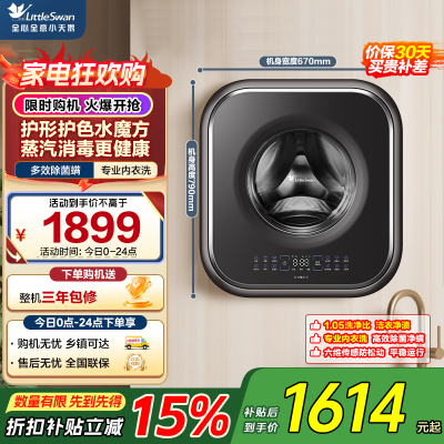 小天鹅(LittleSwan)壁挂洗衣机全自动内衣清洗机 TG30M60