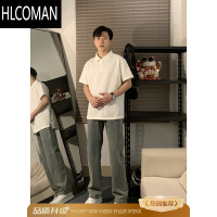 HLCOMAN成熟稳重男装黑色短袖男士polo衫痞帅poli领t恤夏季美式半袖