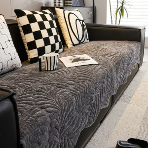 轻奢雪尼尔沙发垫新款2024四季通用高级感防滑皮沙发套罩子盖布巾