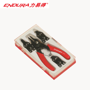 力易得(ENDURA) 5件套卡簧钳 E5530曲口直口可换头卡簧钳 1把(货期3-5天)