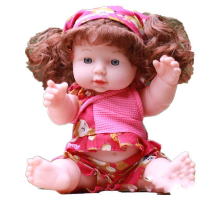 智能仿真婴儿玩具会说话宝宝洋软胶硅胶洗澡安抚陪睡30CM中国红花30CM有发音33声（+8配）