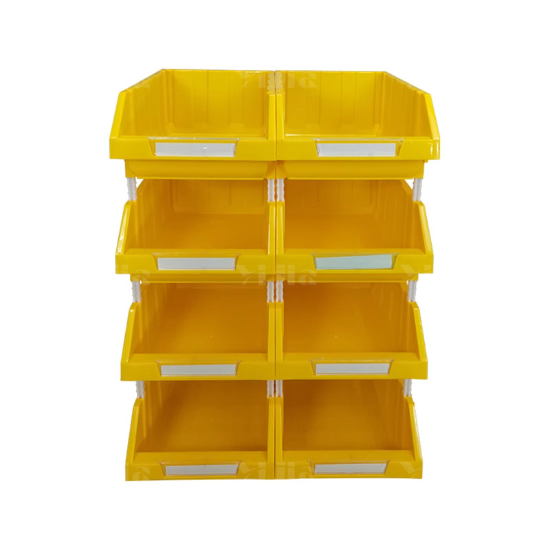 翌嘉YJ4121775 斜口组合式零件盒收纳分类货架型盒箱 黄色 8只装 730*490*1200