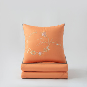 全棉刺绣抱枕被一鹿相随 永恒之爱绣花抱枕被刺绣两用二合一