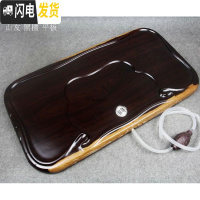 三维工匠黑檀木茶盘整块实木实用功夫茶具小号平板茶台简约排水 黑檀山友祥云约59*32*4.5CM±1