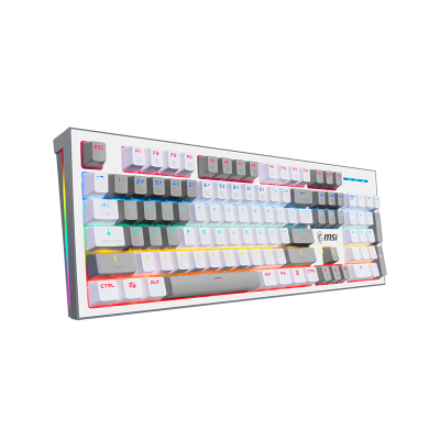 微星（MSI）GK50Z高特机械键盘青轴RGB光效宏驱动有线游戏电竞办公键盘104键电竞键盘40度灰色