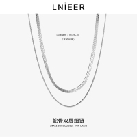 日韩风格女款双层蛇骨细链钛钢不掉色送女朋友老婆情人节七夕生日礼物