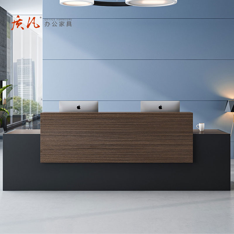 苏宁 质凡 办公家具板式咨询台服务迎宾接待台前台 2400x600x1000mm