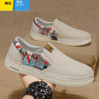 聚范一脚蹬男鞋2024新款夏季透气薄款老北京布鞋男款开车休闲运动板鞋