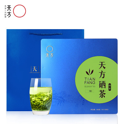 中华特色-池州馆2021年新茶天方硒茶500g/盒雨前一级Ⅰ硒茶绿茶茶叶礼盒装安徽茶礼盒石台硒茶华东